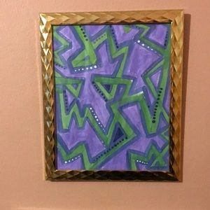 Funky acrylic painting! Comes with frame!